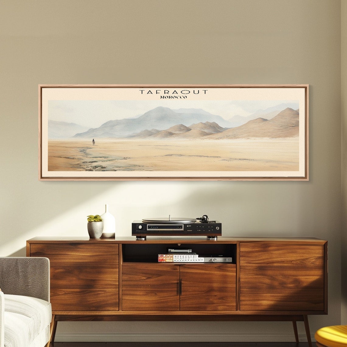 Tafraout Morocco Desert Plain Hazy Atlas Mountain View Travel Poster - Image 4