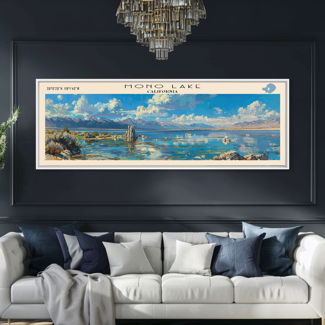 Mono Lake California Dramatic Clouds Tufa Blue Water Mountain Poster - Image 3