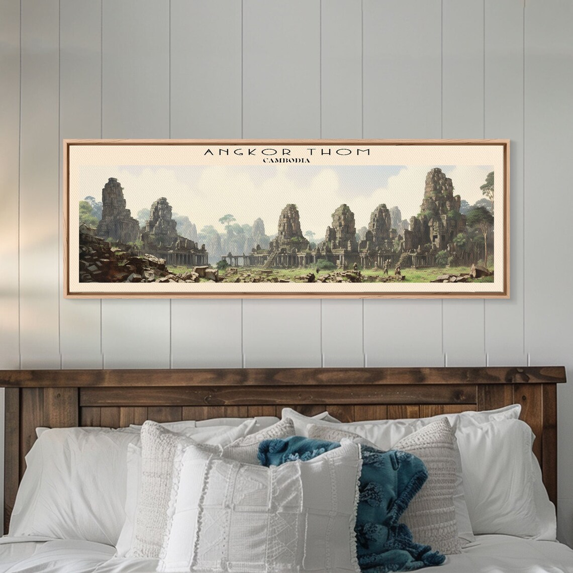 Angkor Thom Framed Print Travel Poster Panoramic Wall Art Home Decor Gift For Travel Lover Wall Hanging - Image 5