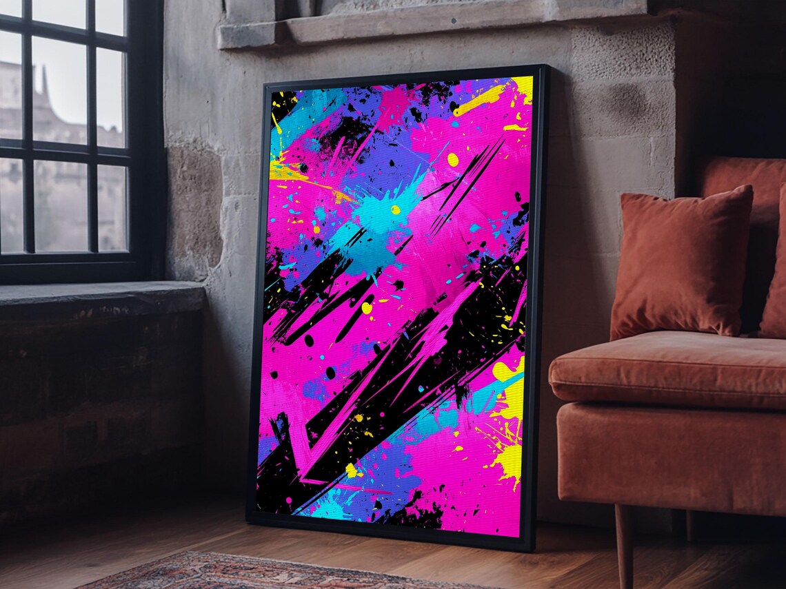 Graffiti Wall Art, Grunge Style Abstract Art - Image 4