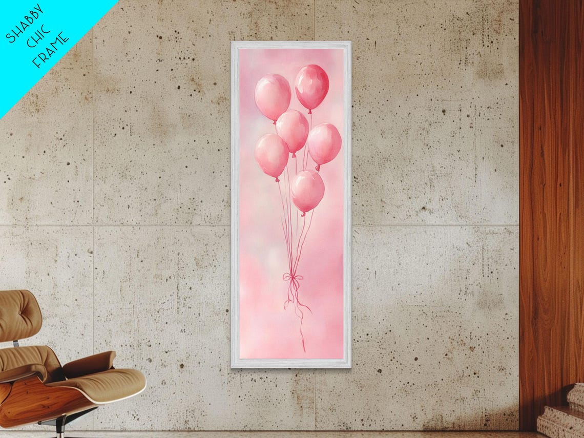 Pink Balloons Watercolor Whimsical Party Celebration Art Poster - Image 5