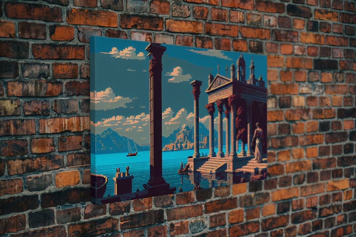 Ancient Roman Architecture, 8-Bit Pixel Art - Image 5