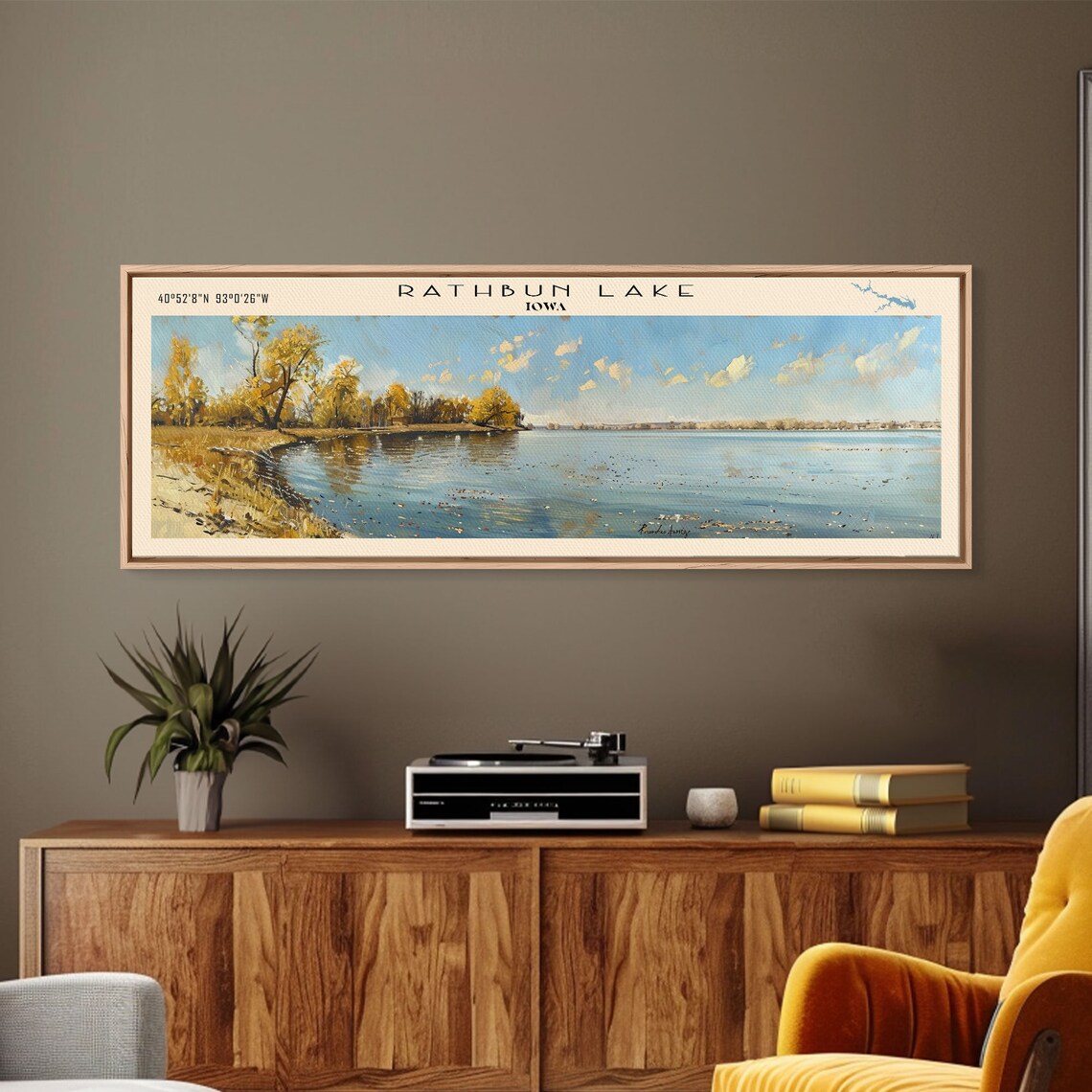 Rathbun Lake Iowa Golden Autumn Trees Sunny Shore Travel Poster - Image 5