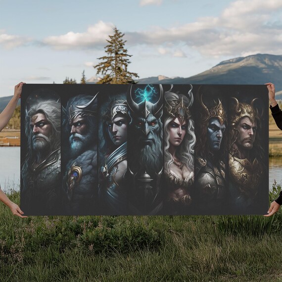 The Sir Aesir Old Norse Gods Framed Print Norse Mythology Scandinavian Mythology Fantasy Art