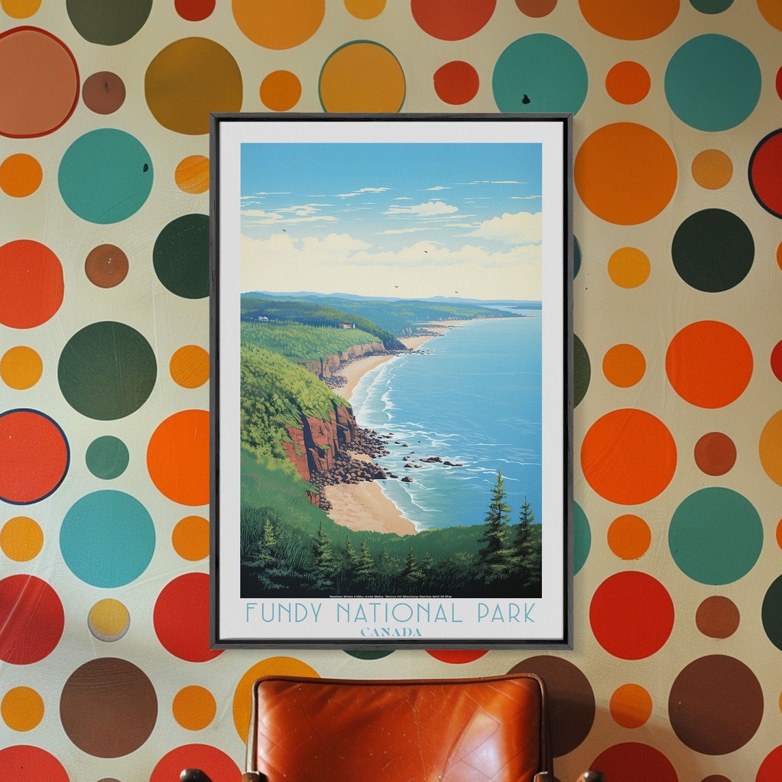 Fundy National Park Canada Coastal Cliffs Beach Forest Bay View Poster - Image 3