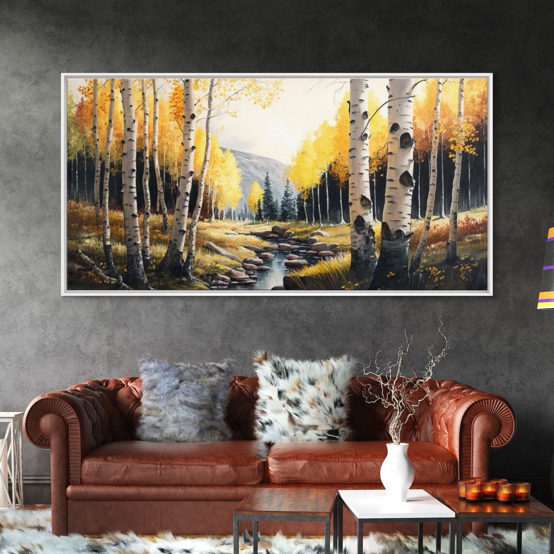Birch Trees Watercolor Nursery Landscape Art Print