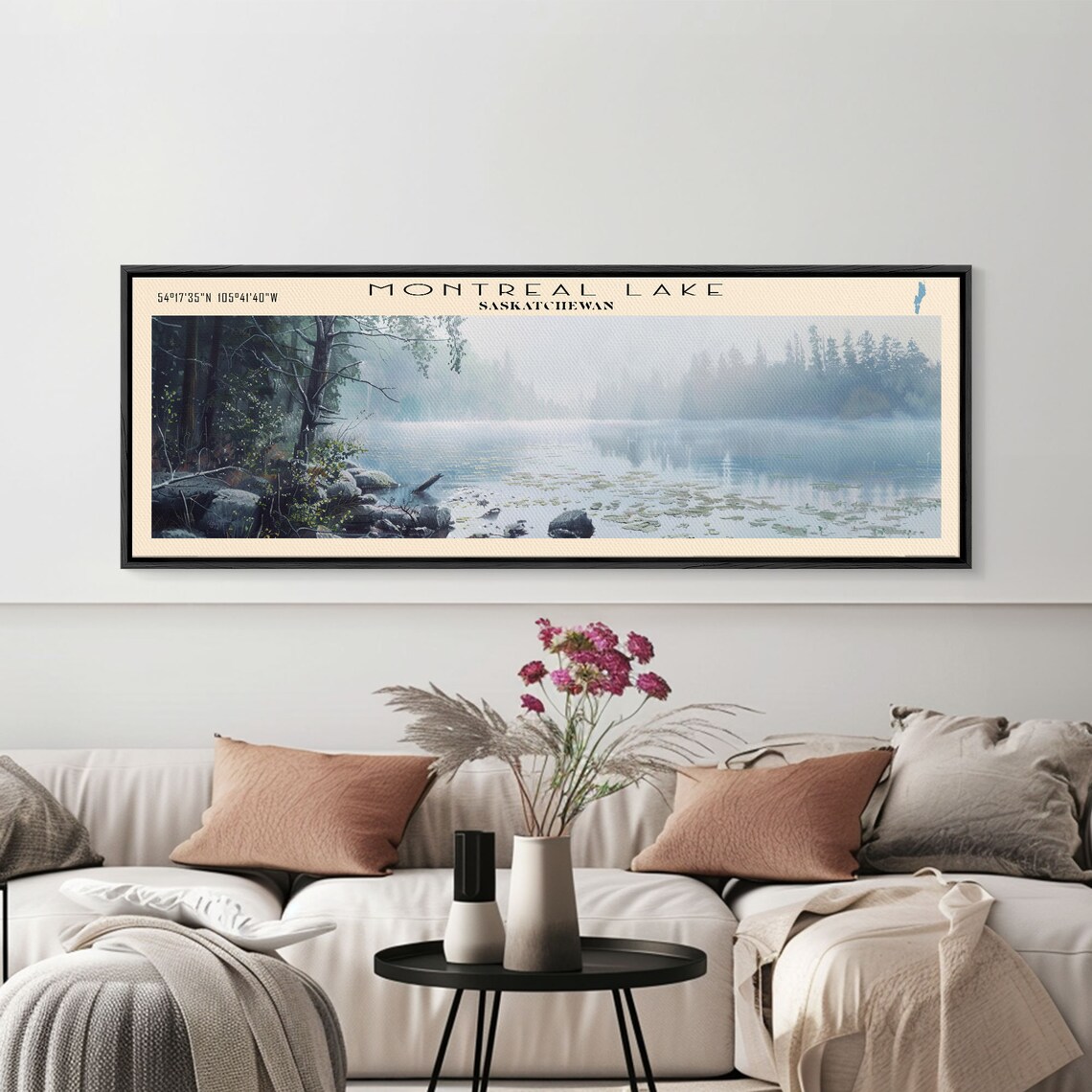 Montreal Lake Saskatchewan Foggy Rocky Shoreline Lily Pad Lake Poster - Image 5