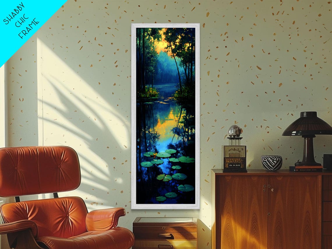 Sunrise Reflection On Forest Lake With Lily Pads Nature Travel Poster - Image 2