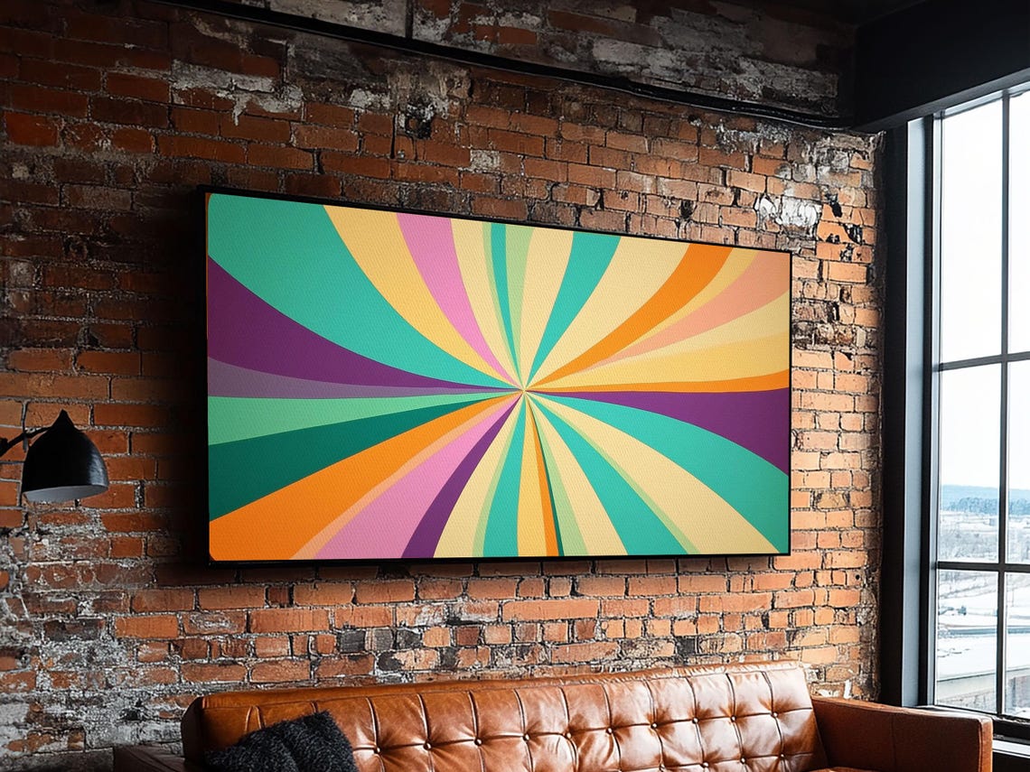 Star Burst Sunset Decor Framed Print Mid Century Modern Wall Art Scandinavian Style Wall Art Home Decor - Image 6