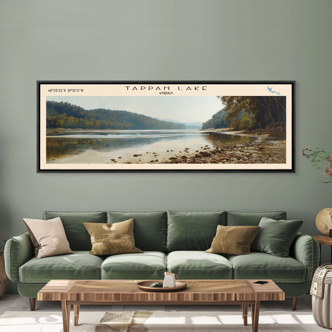 Tappan Lake Ohio Forested Hills Calm Morning Lake View Travel Poster - Image 5