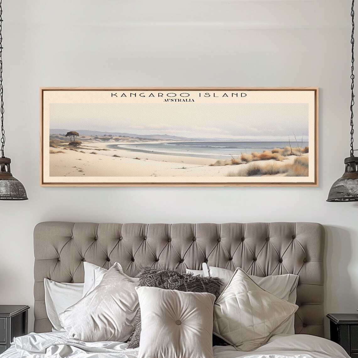 Kangaroo Island Australia Panoramic Beach Dune Watercolor Travel Poster - Image 3