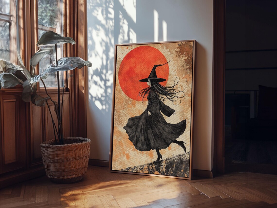 Its All Downhill From Here Framed Print Wabi Sabi Witch Decor Witch Painting Witchy Gift Witchy Home Decor - Image 6