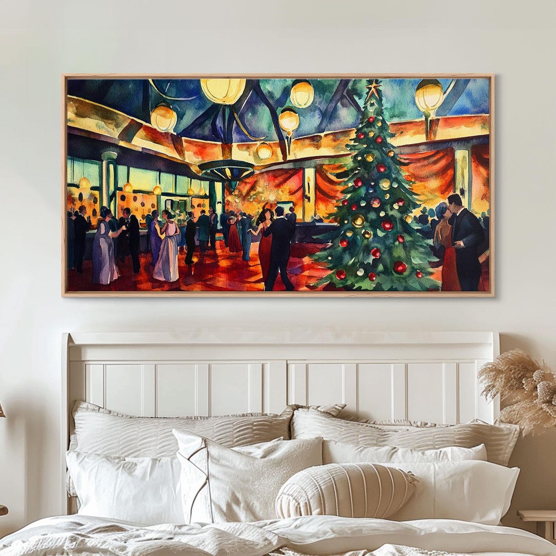 Christmas Grand Ballroom Dancing Couples Holiday Gala Art Print