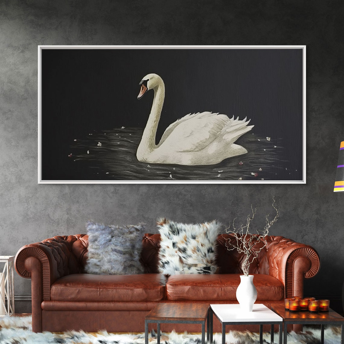 The Black Swan Vintage Framed Art Retro Framed Vintage Print Vintage Painting Black Swan Art Girls Room Or Nursery Print