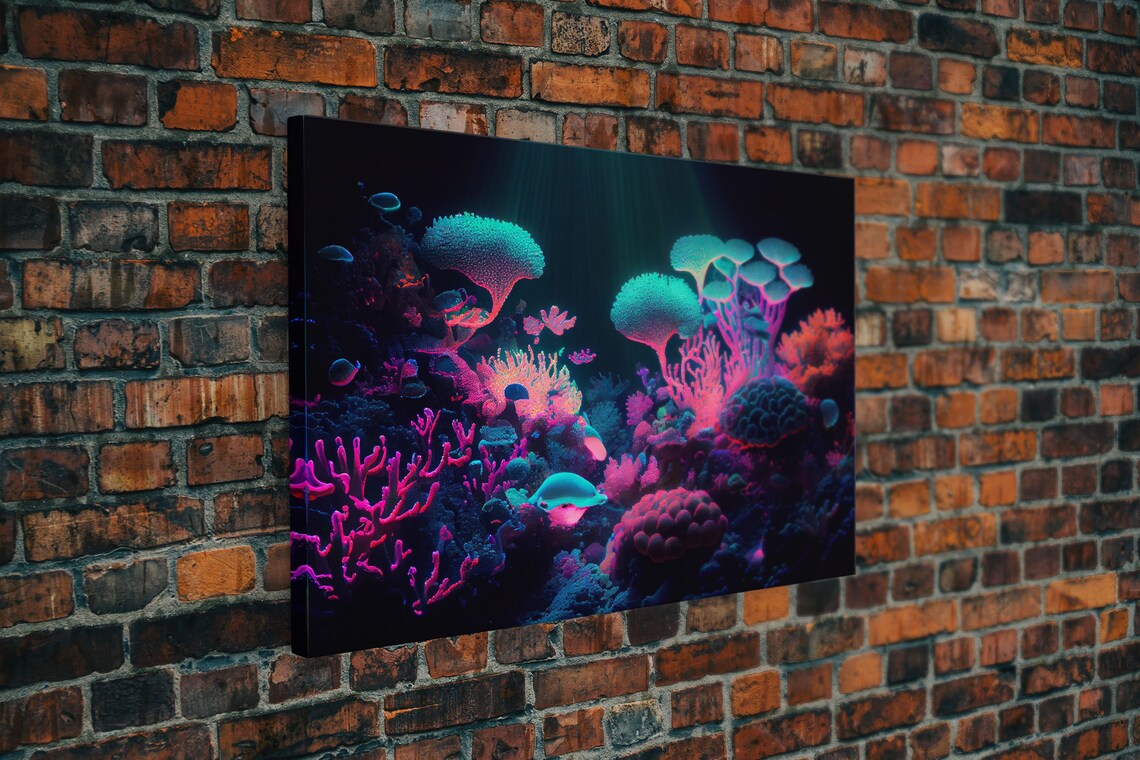 Coral Reef Synthwave Aesthetic Ocean Art Print - Image 5