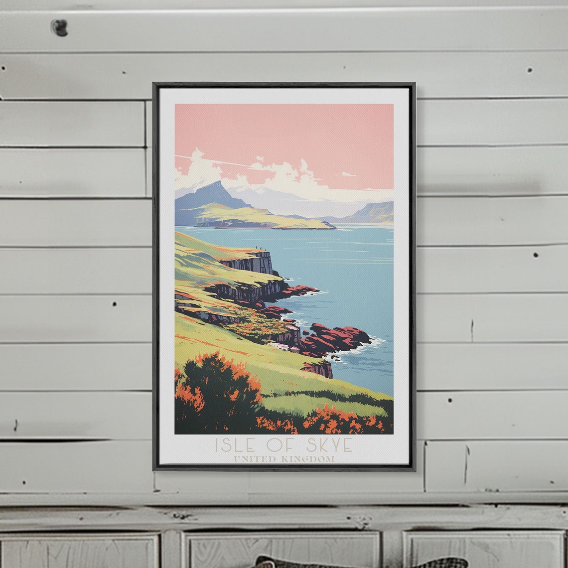 Isle Of Skye Scotland Dramatic Cliffs Pink Sunset Coast Travel Poster - Image 5