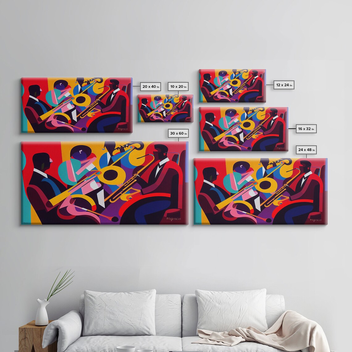 Jazz Music Oil Painting Art Print, Abstract Decor - Image 2