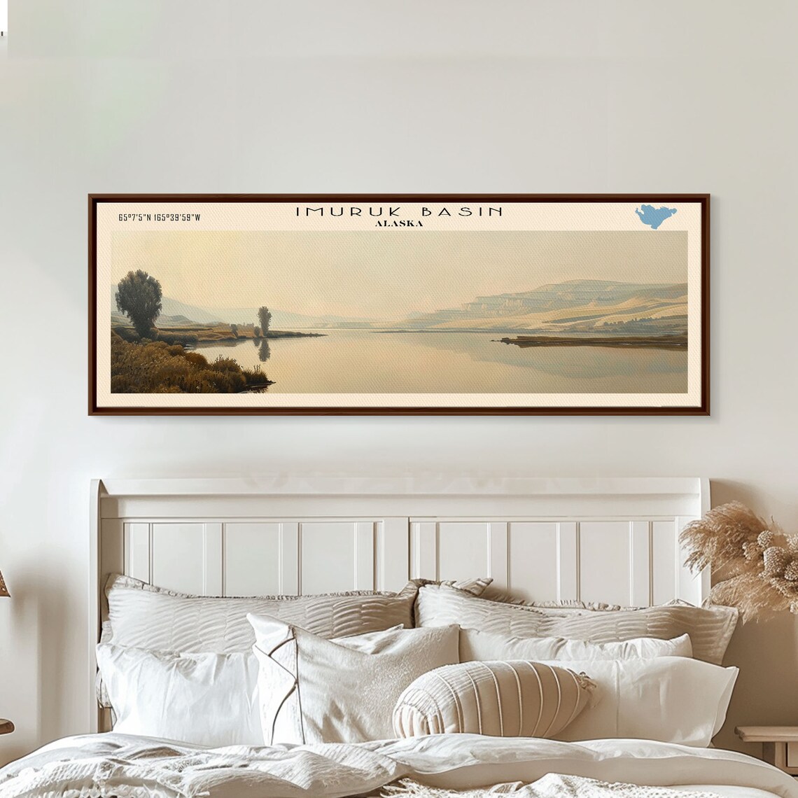 Imuruk Basin Alaska Hazy Minimalist Pale Water Vista Travel Poster - Image 2