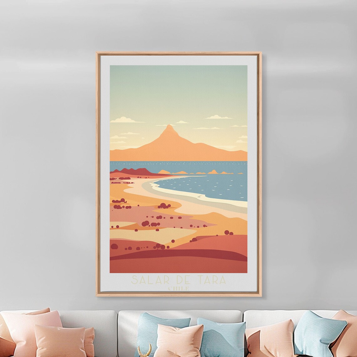 Salar De Tara Chile Desert Coast Mountain Peak Sunset Travel Poster - Image 5