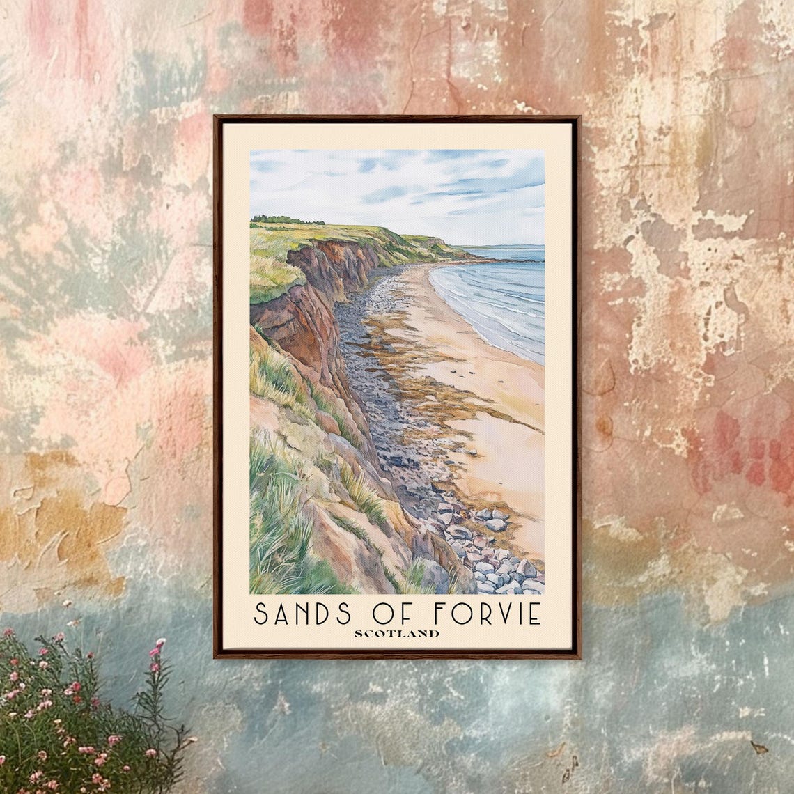 Sands of Forvie Scotland Red Cliffs Pebble Shore Bright Coast Poster - Image 4