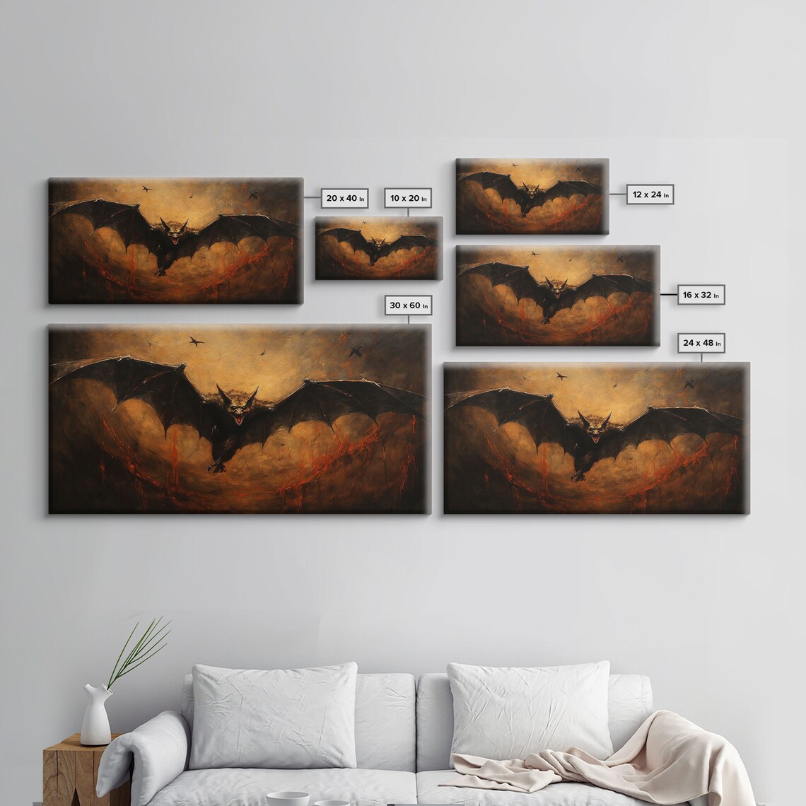 Vampire Bat Vintage Poster, Dark Academia Halloween Art - Image 2