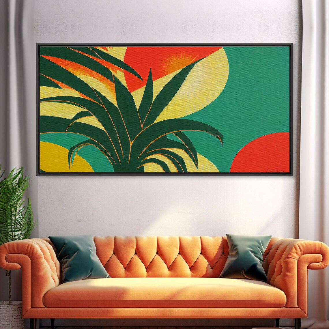 Midcentury Art Deco Palm Leaf Tropical Art Print - Image 5