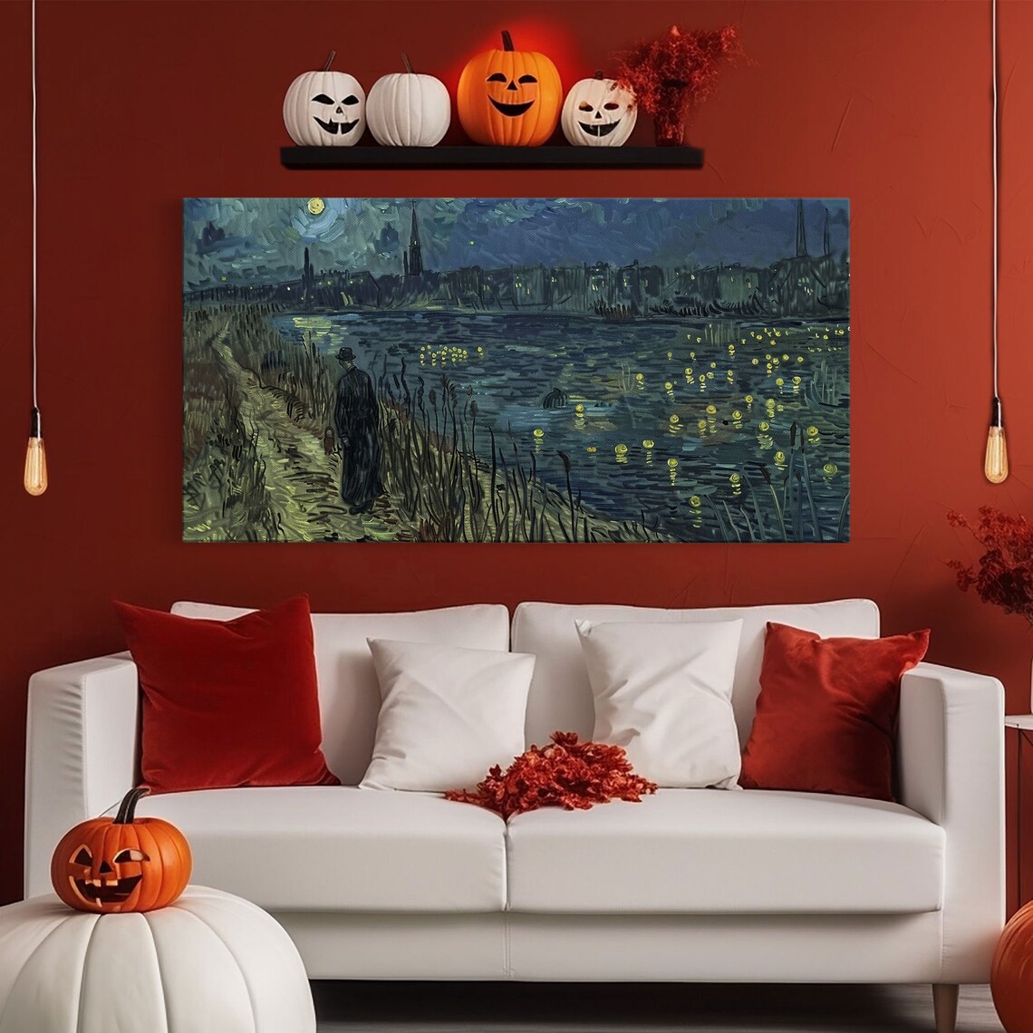 London at Midnight, Van Gogh-Inspired Art Print - Image 6