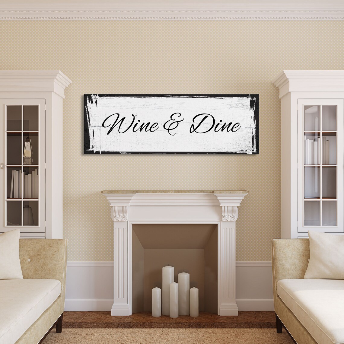 Wine And Dine Sign, Kitchen Wall Art Print - Image 6
