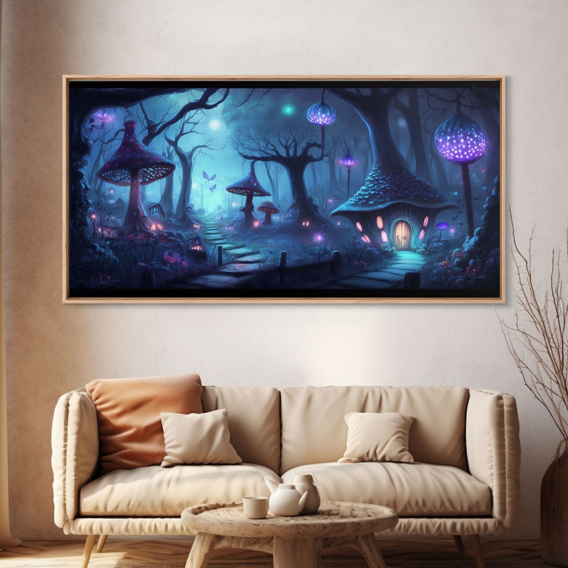 Magical Mushroom Fantasy Forest Wall Art Print - Image 4