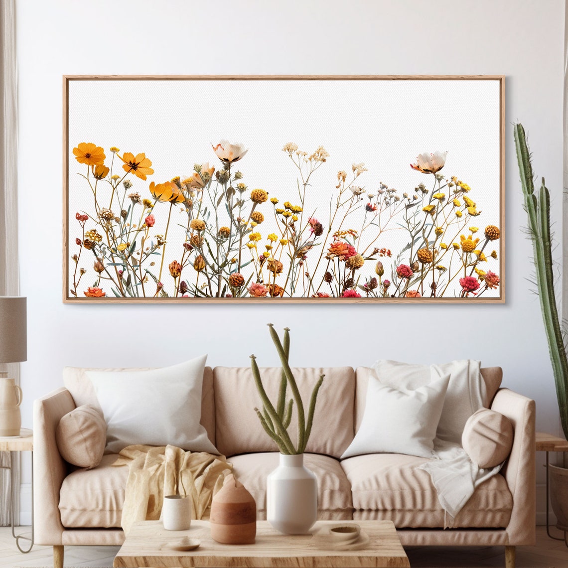 Delicate Wildflowers White Background Botanical Minimalist Art Poster - Image 3
