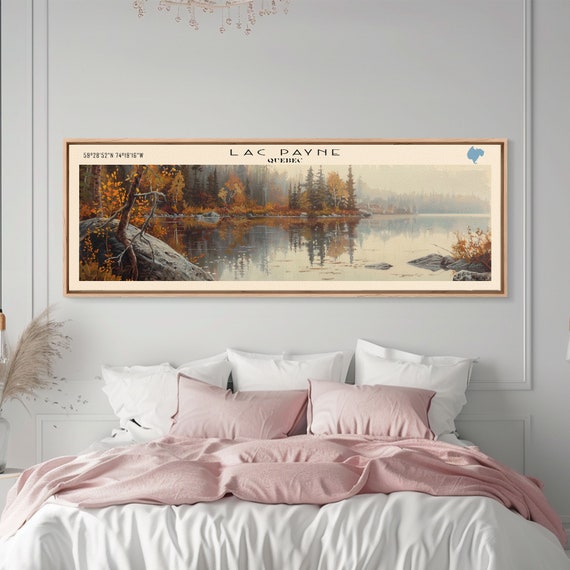 Lac Payne Lake Casitas California Framed Print Lake House Art Panoramic Wall Art Travel Poster Lake Painting Home Decor