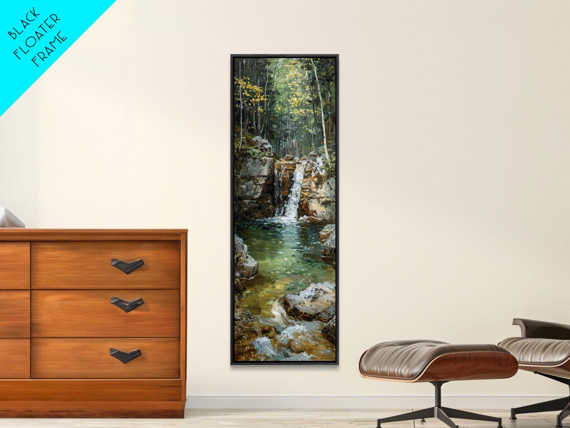 Forest Waterfall Cascading Rocky Pool Lush Green Landscape Poster - Image 5