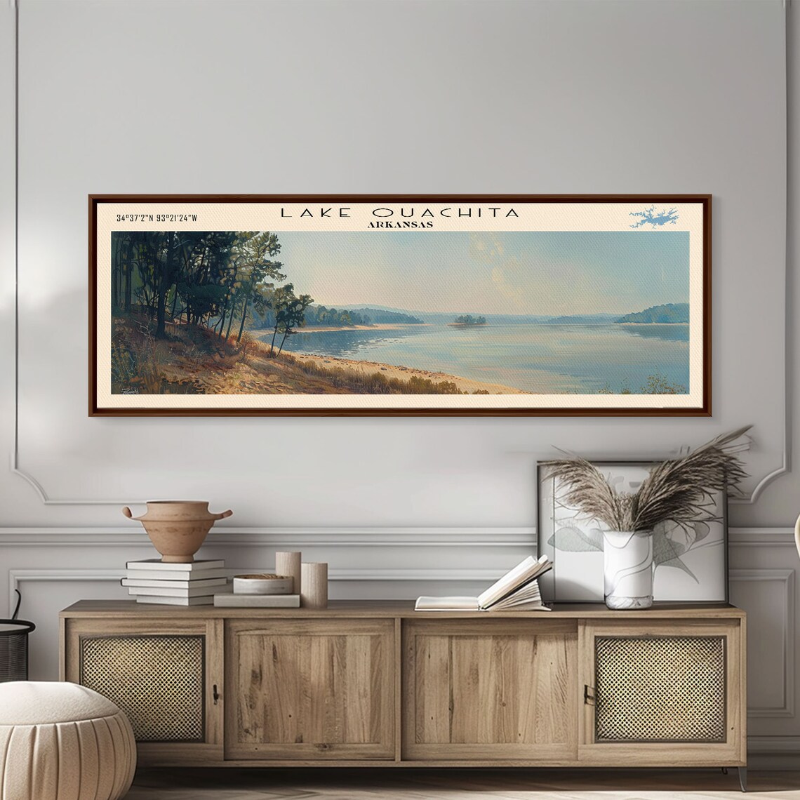 Lake Ouachita Arkansas Travel Poster, Landscape Art Print - Image 2
