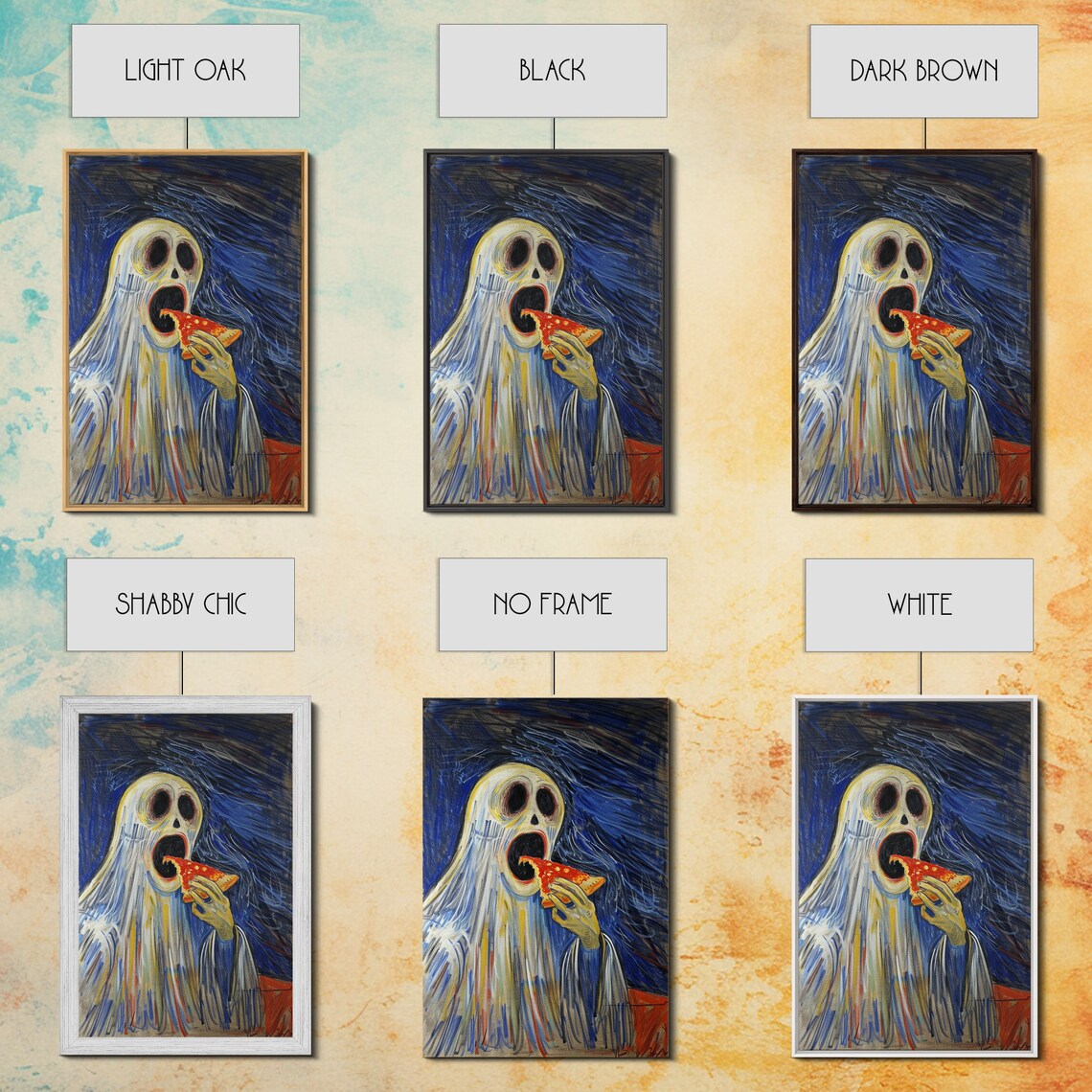 Spooky Ghost Eatin A Pizza Yum, Funny Halloween - Image 3