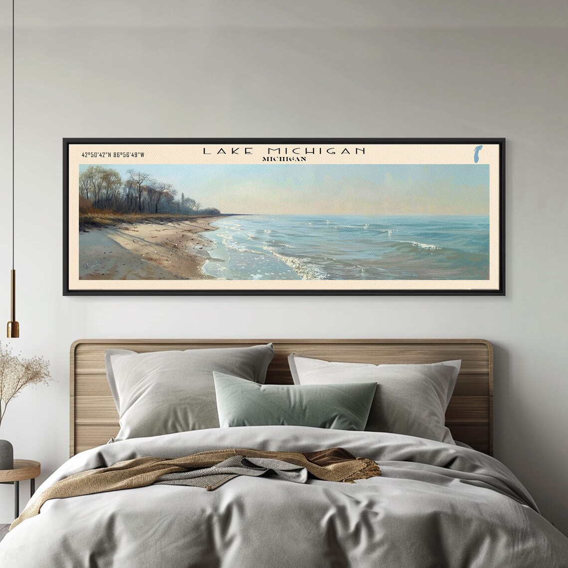 Lake Michigan Travel Poster, Lake House Decor - Image 4