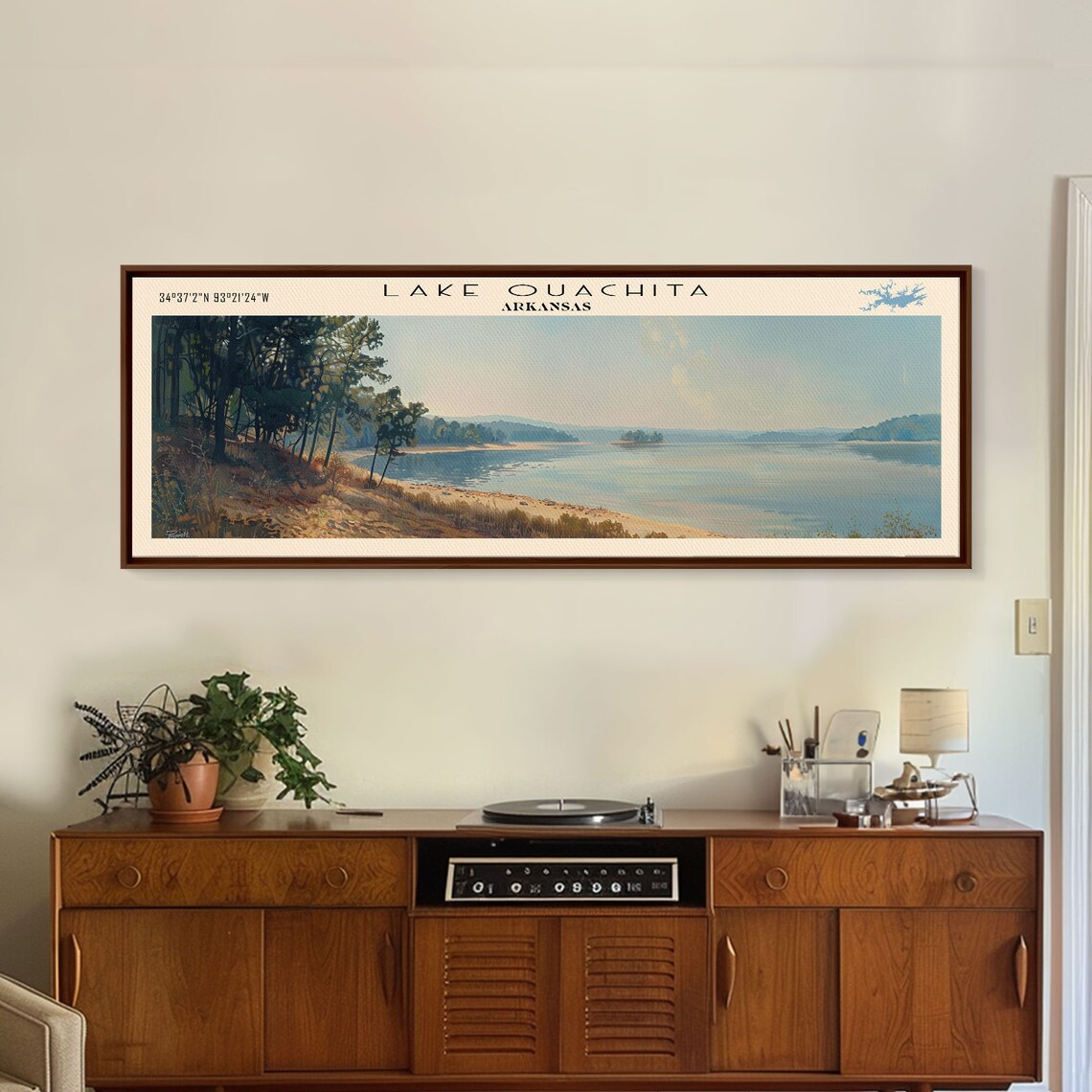 Lake Ouachita Arkansas Travel Poster, Landscape Art Print - Image 3