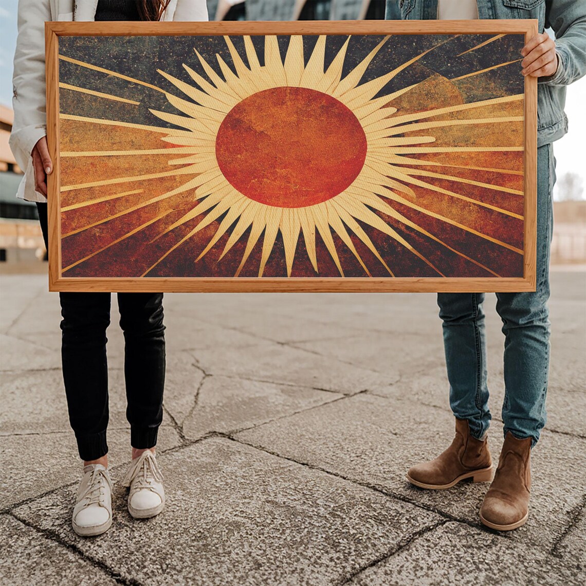 Abstract Midcentury Modern Sunburst, Art Deco Style - Image 5