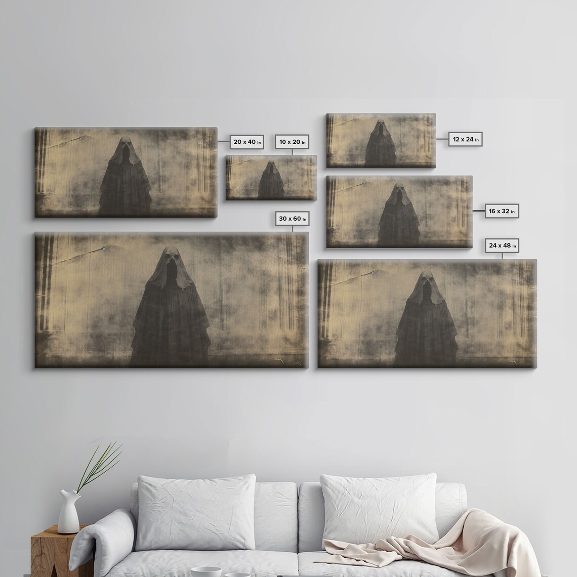 The Apparition Hooded Ghost Misty Vintage Creepy Spooky Halloween Art Poster - Image 2