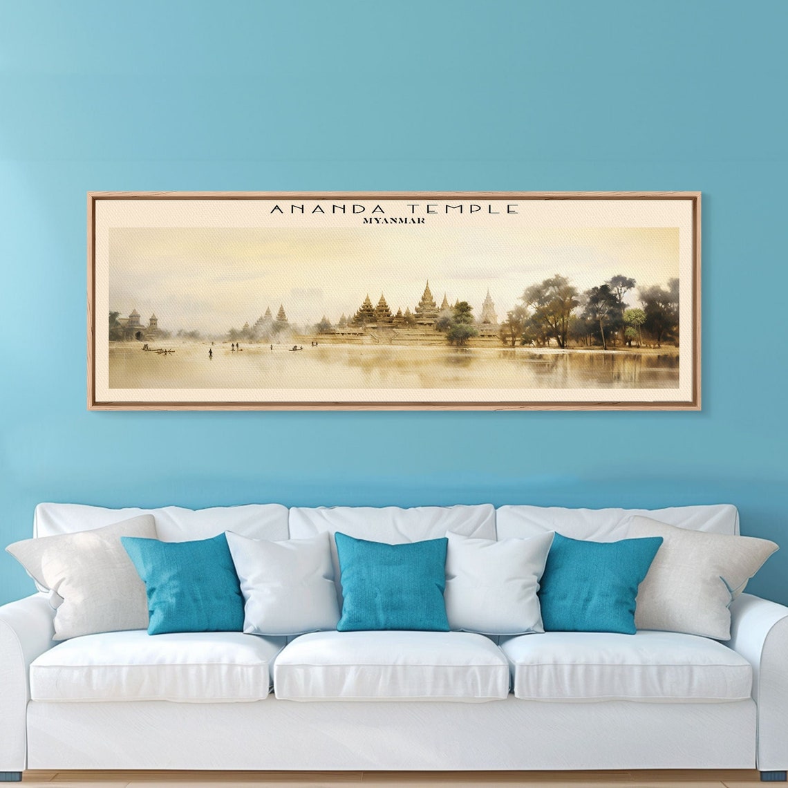 Ananda Temple Myanmar Golden Spires Water Reflection Travel Poster - Image 5