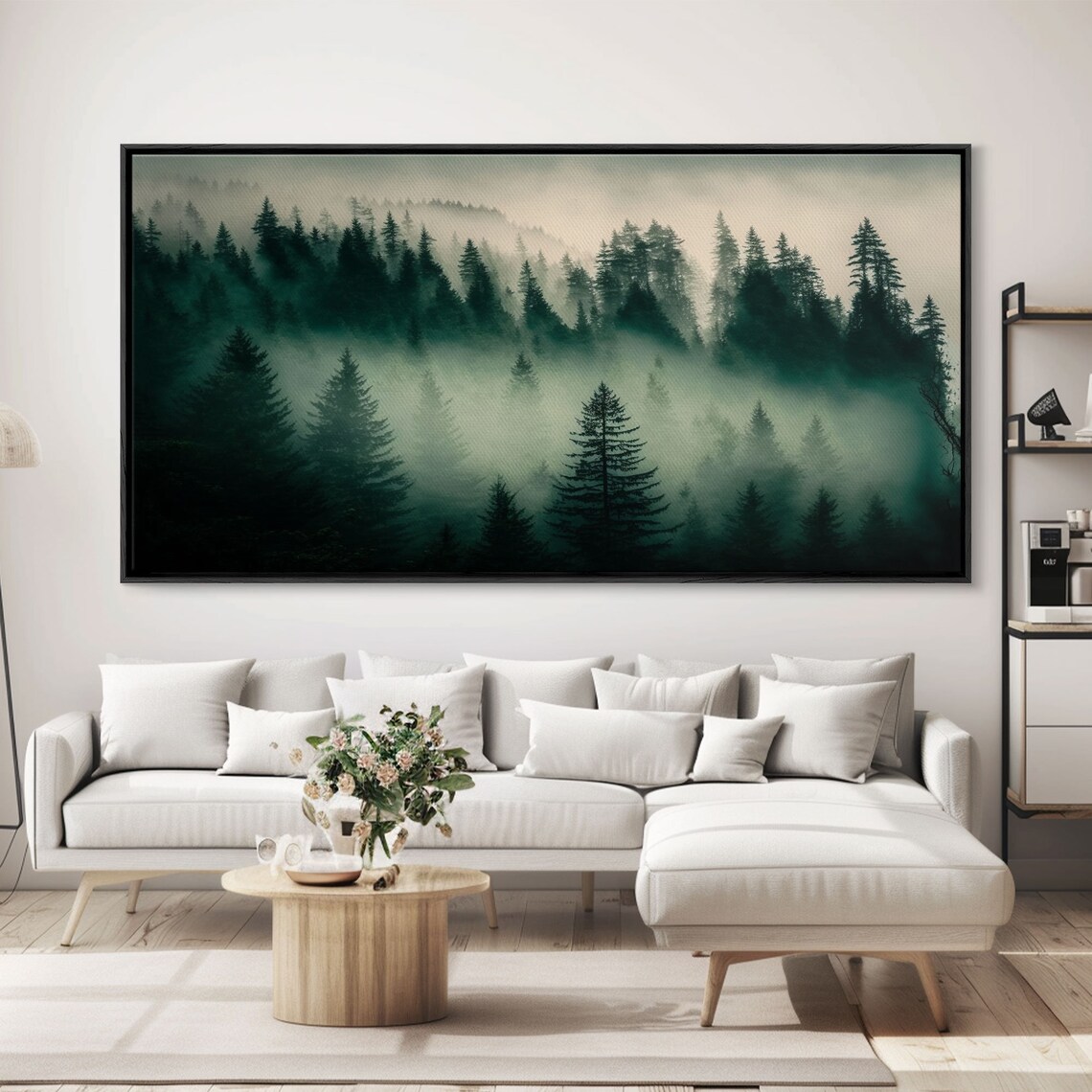 Pine Tree Forest Misty Landscape, Art Print - Image 5