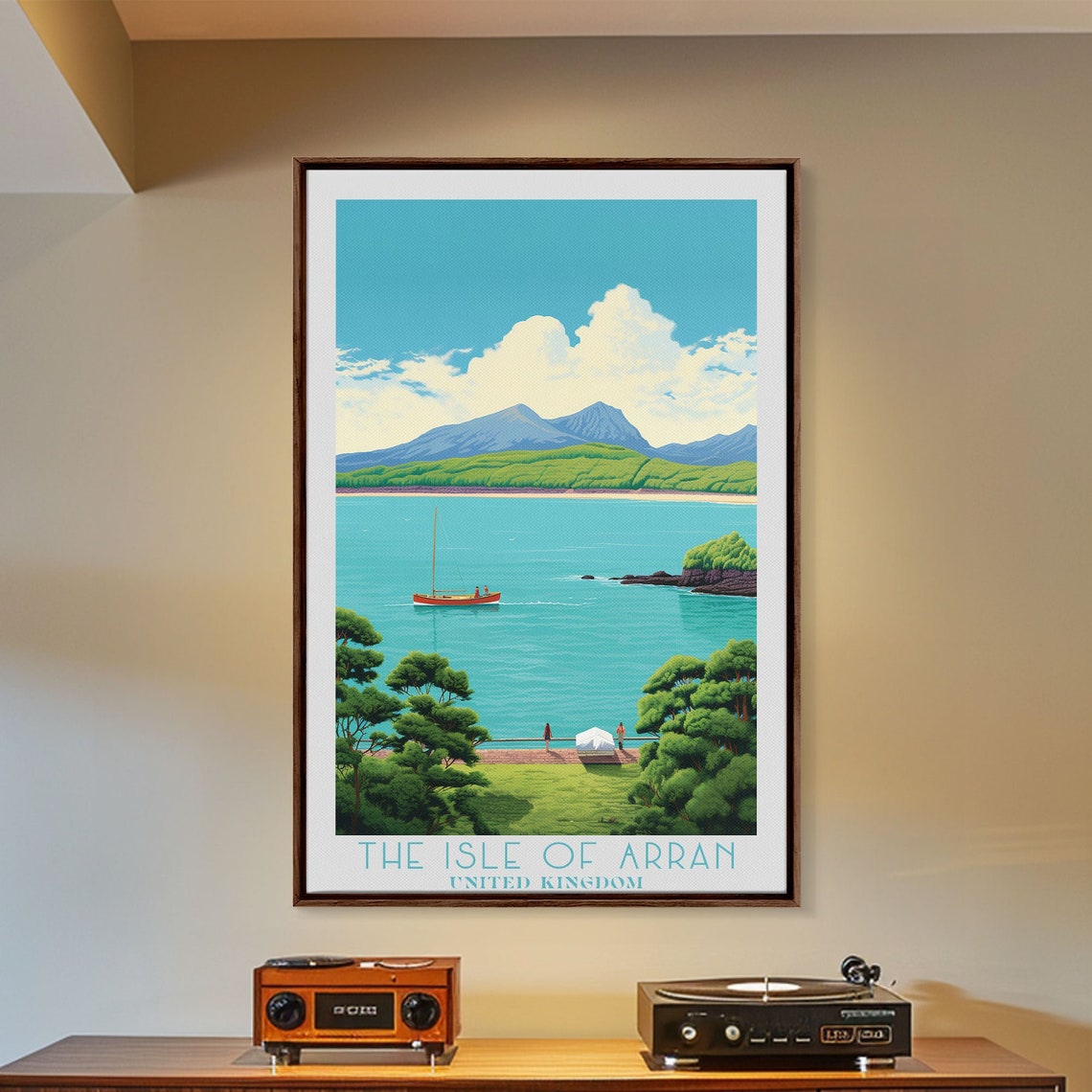 Isle Of Arran Scotland Sailboat Bay Mountain Backdrop Travel Poster - Image 5