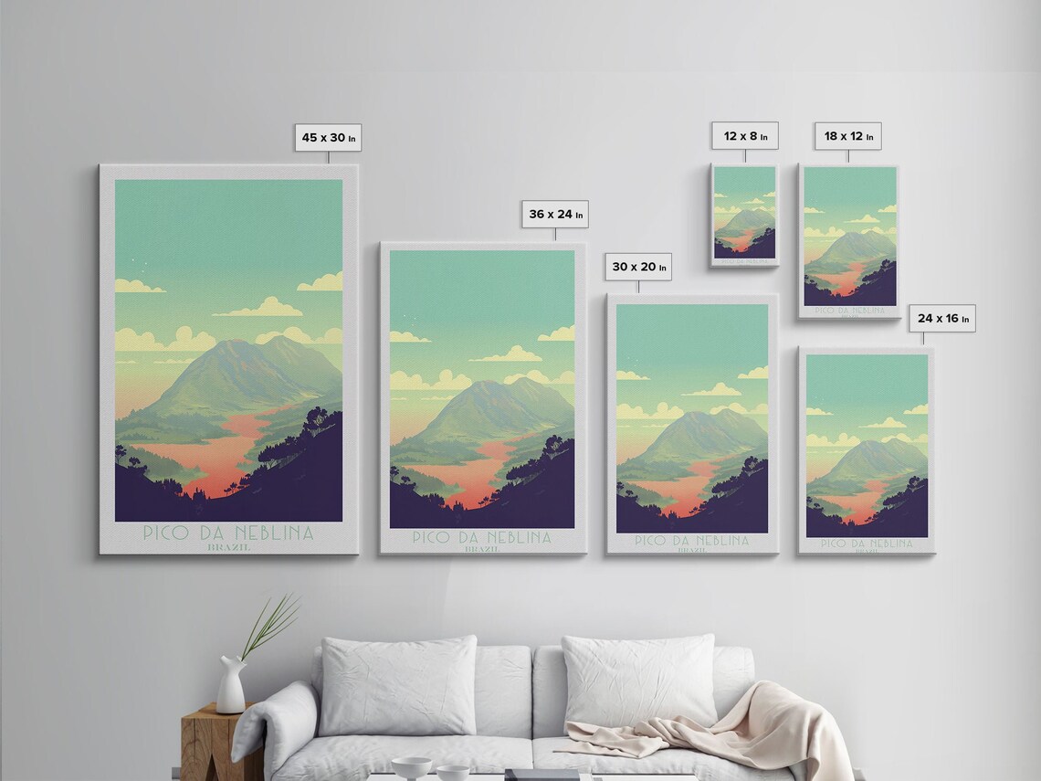 Pico Da Neblina Brazil Mountain Peak Lake View Sunset Travel Poster - Image 2