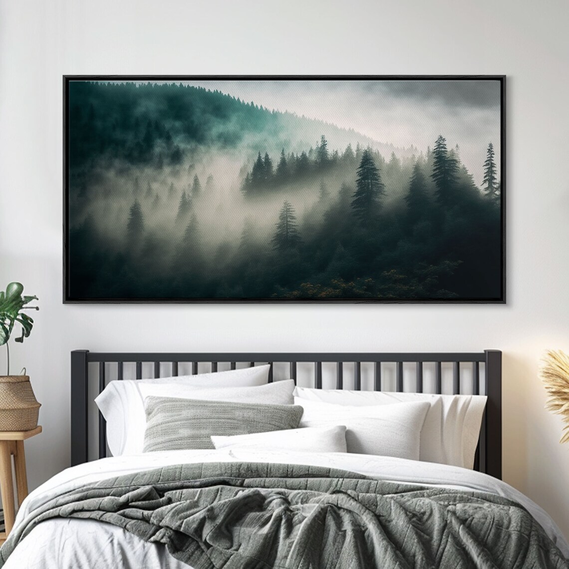 Foggy Forest Zen Landscape Art Print, Relaxing Decor - Image 3