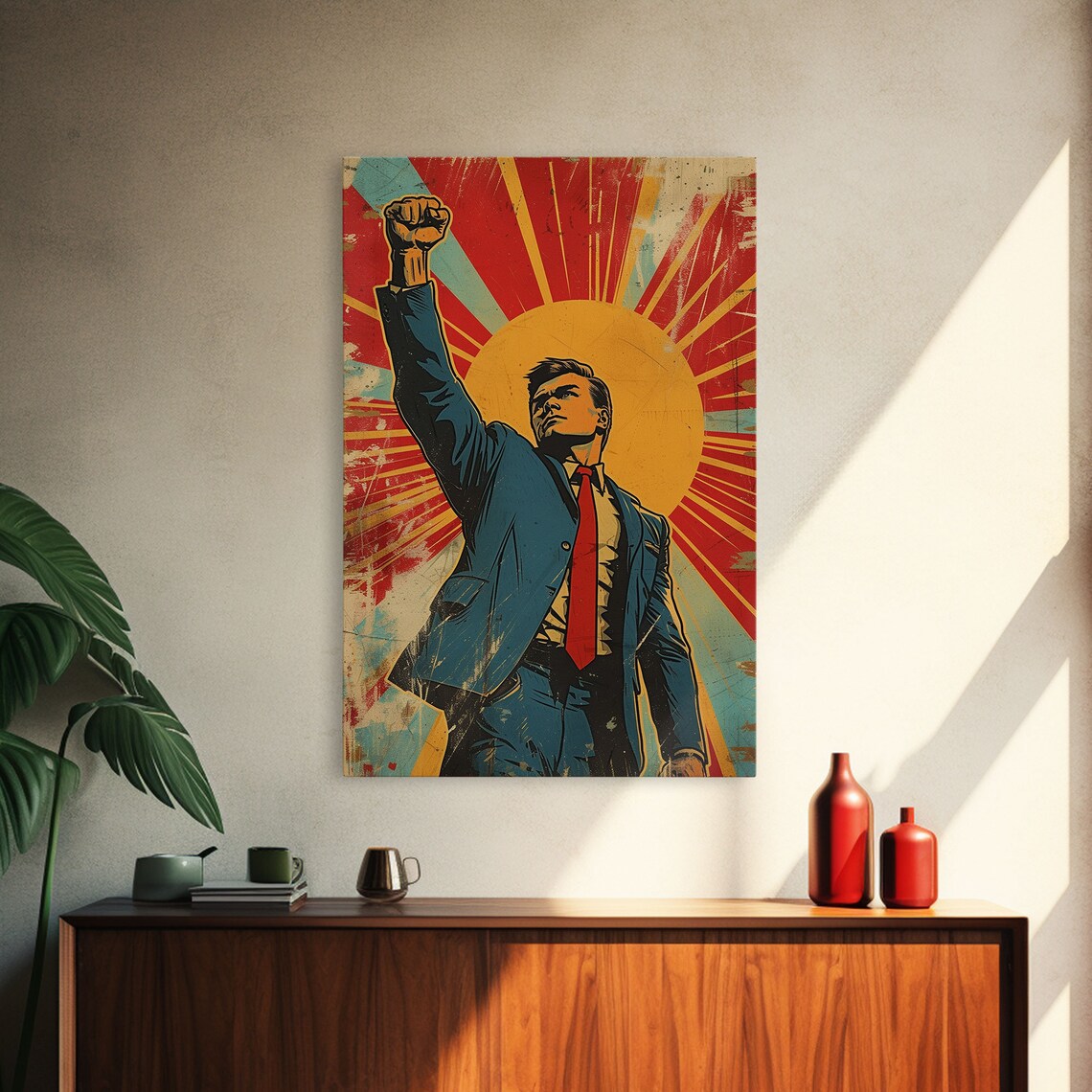 Capitalism Propaganda Poster, 1950s Retro Comic Art - Image 4