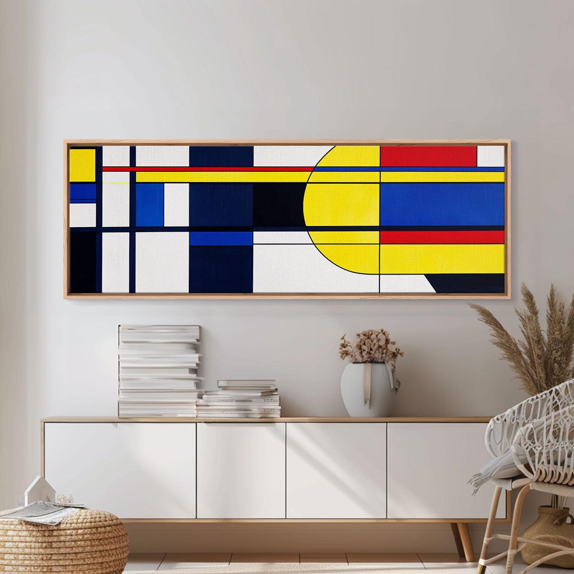 Bold Primary Color Geometric Grid Abstract Modern Art Wall Art Poster - Image 4
