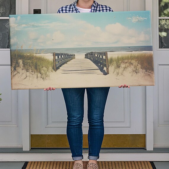 Wooden Boardwalk To The Beach Sand Dunes Ocean Coastal Travel Poster