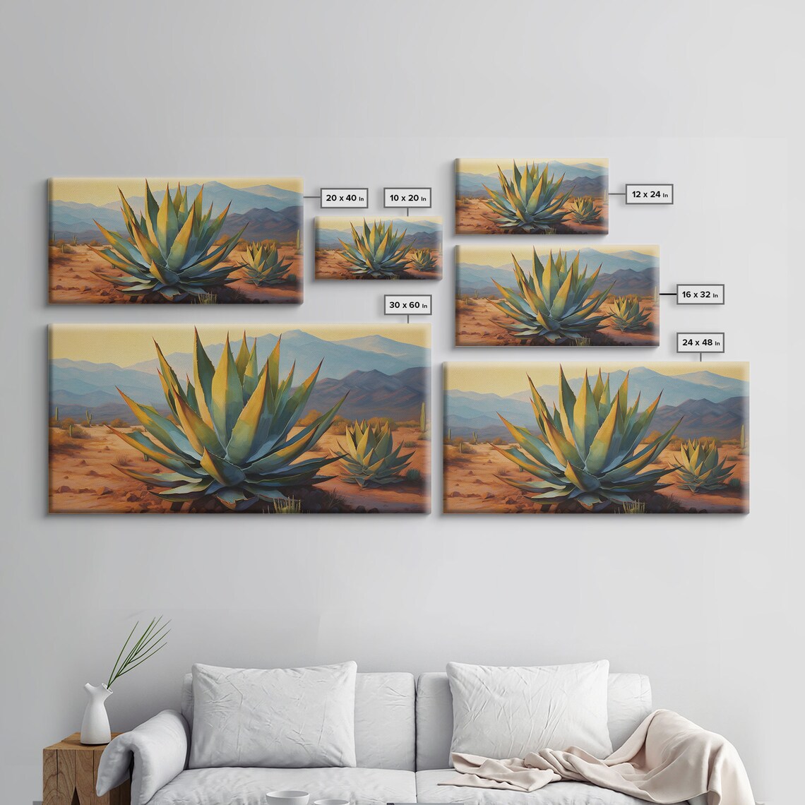 Agave Desert Southwestern Landscape Art Print - Image 2