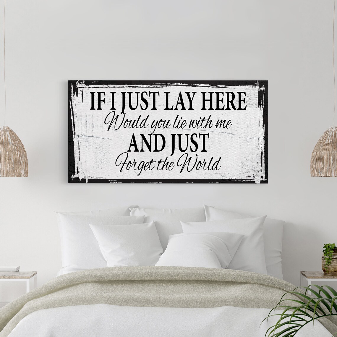 If I Lay Here Bedroom Sign, Above Bed Wall Art Print - Image 6