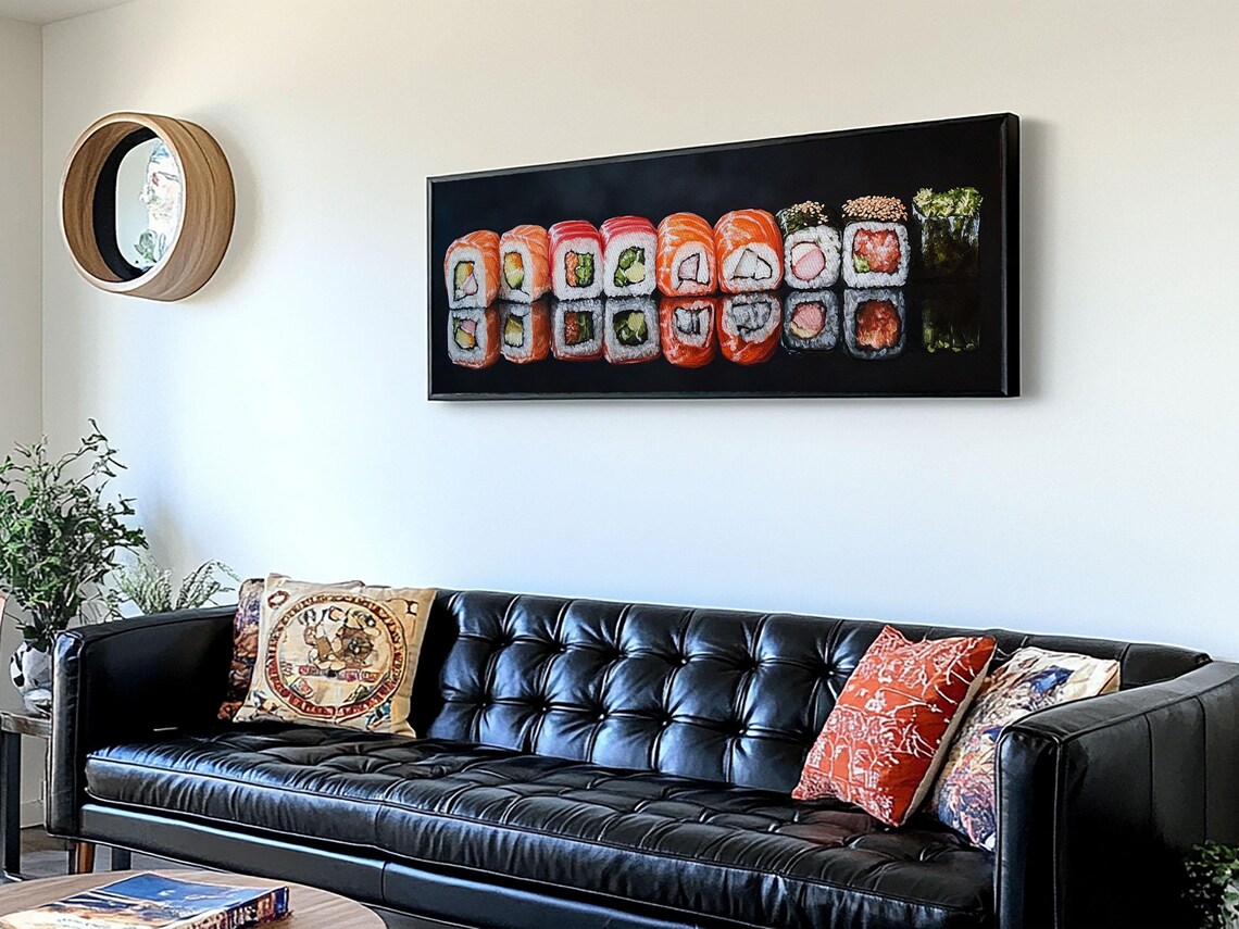 Sushi and Tuna Roll Modern Art Poster for Kitchen - Image 3
