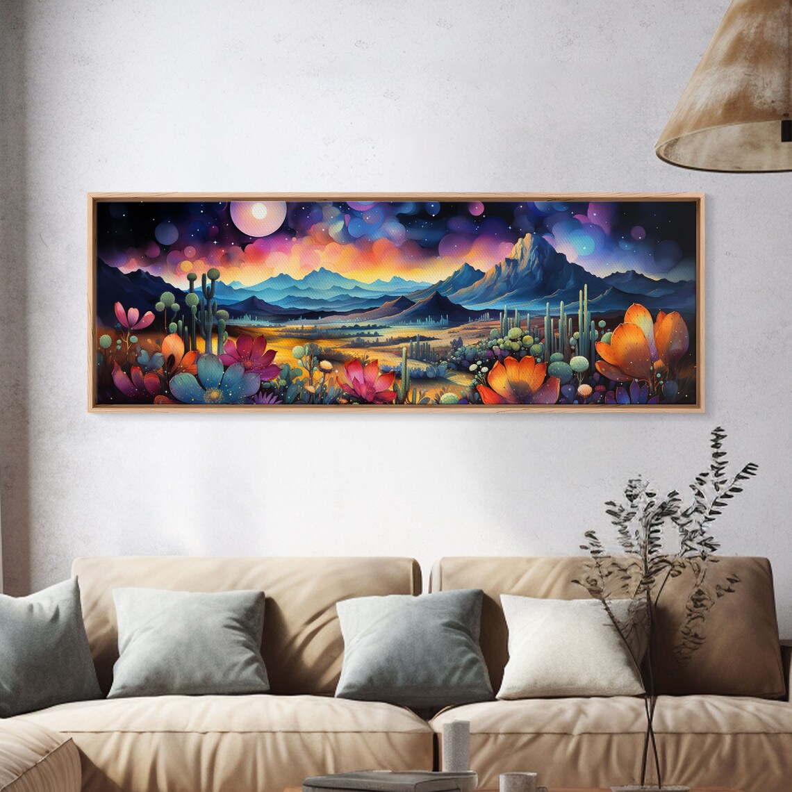 Starry Night Over Southwestern Desert, Van Gogh-Inspired - Image 4